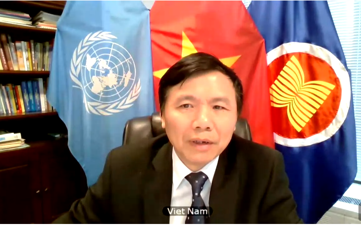 Đại sứ Đặng Đình Quý, Trưởng Phái đoàn thường trực Việt Nam tại LHQ Phát biểu tại cuộc họp,