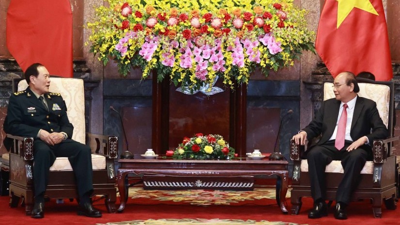 Chủ tịch nước Nguyễn Xuân Phúc tiếp Bộ trưởng Quốc phòng Trung Quốc Ngụy Phượng Hòa