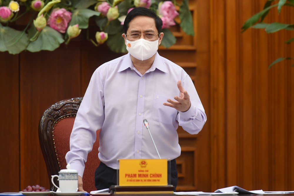Thủ tướng Chính phủ Phạm Minh Chính phát biểu tại buổi làm việc. (Nguồn: VGP)