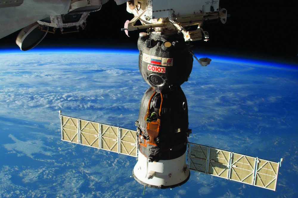 Tàu Soyuz MS-09 của Nga khi cập bến Trạm Vũ trụ Quốc tế ISS. (Nguồn: NASA)