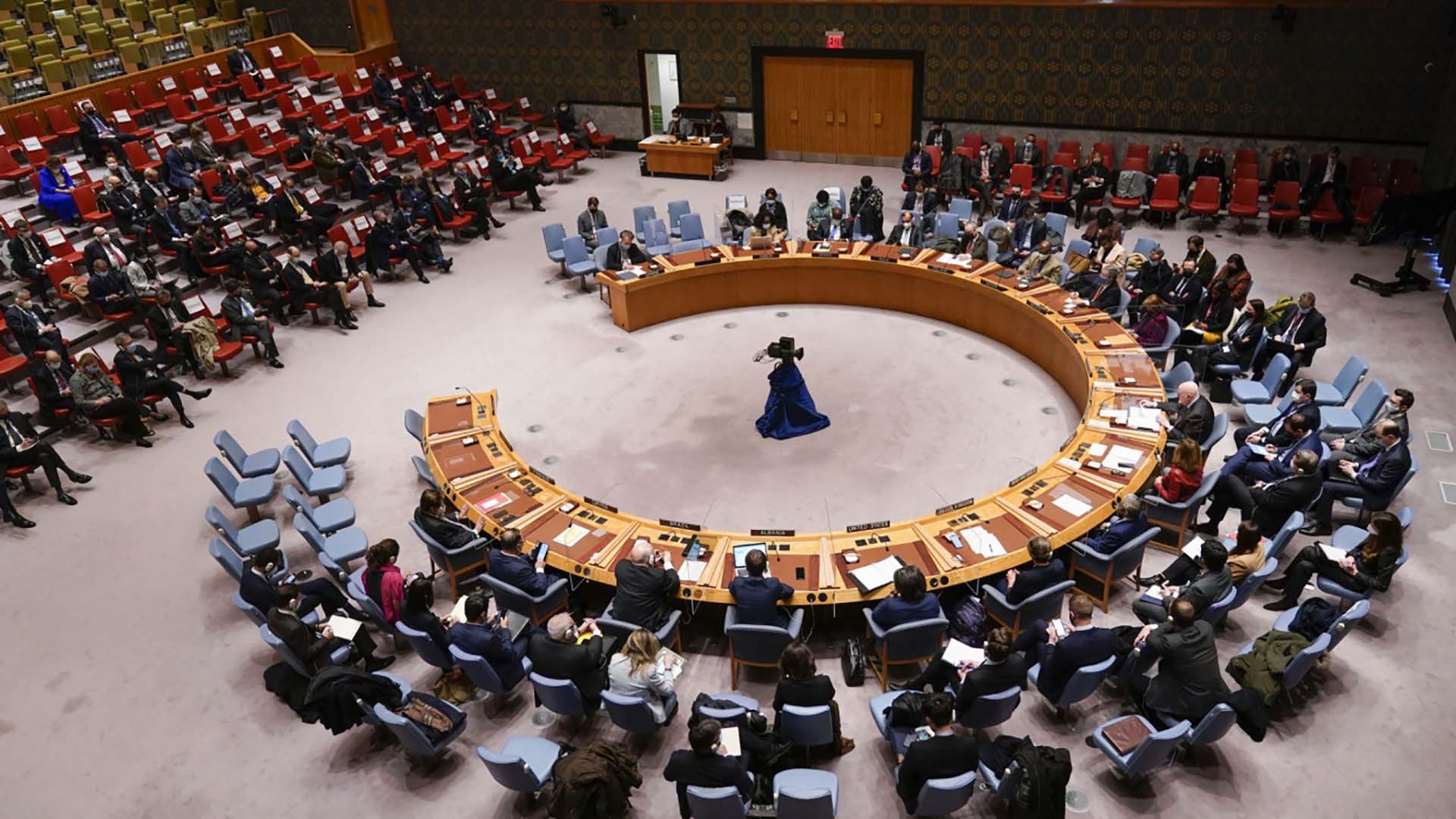 Một cuộc họp của Hội đồng bảo an Liên hiệp quốc về vấn đề xung đột giữa Nga-Ukraine. (Nguồn: AP).