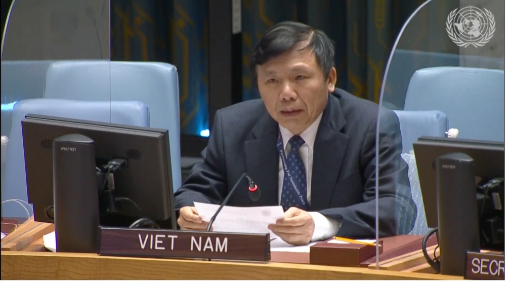 Phát biểu tại cuộc họp, Đại sứ Đặng Đình Quý, Trưởng Phái đoàn thường trực Việt Nam tại LHQ 