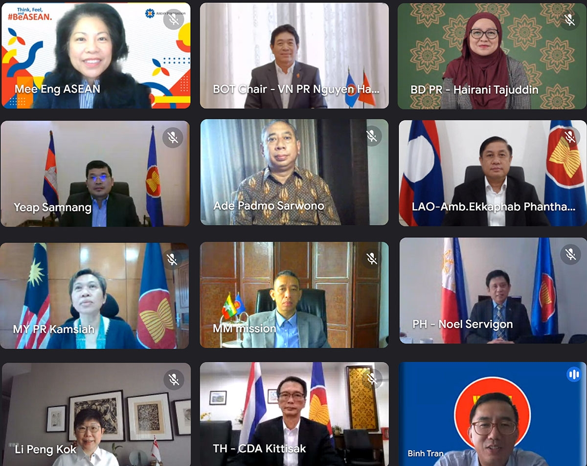 Đại sứ Nguyễn Hải Bằng chủ trì cuộc họp lần thứ 46 của Hội đồng Ủy thác Quỹ ASEAN theo hình thức trực tuyến, với vai trò Chủ tịch Hội đồng năm 2021.
