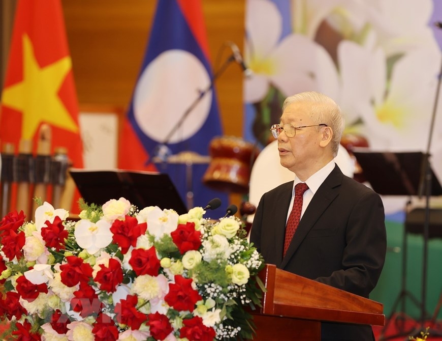 Tổng Bí thư Nguyễn Phú Trọng đọc Diễn văn chào mừng. (Nguồn: TTXVN)