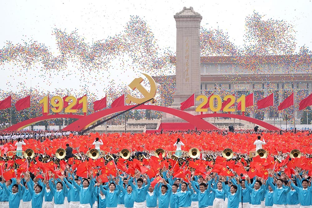 Lễ kỷ niệm 100 năm thành lập Đảng Cộng sản Trung Quốc ở Bắc Kinh, ngày 1/7/2021. (Nguồn: THX/TTXVN)