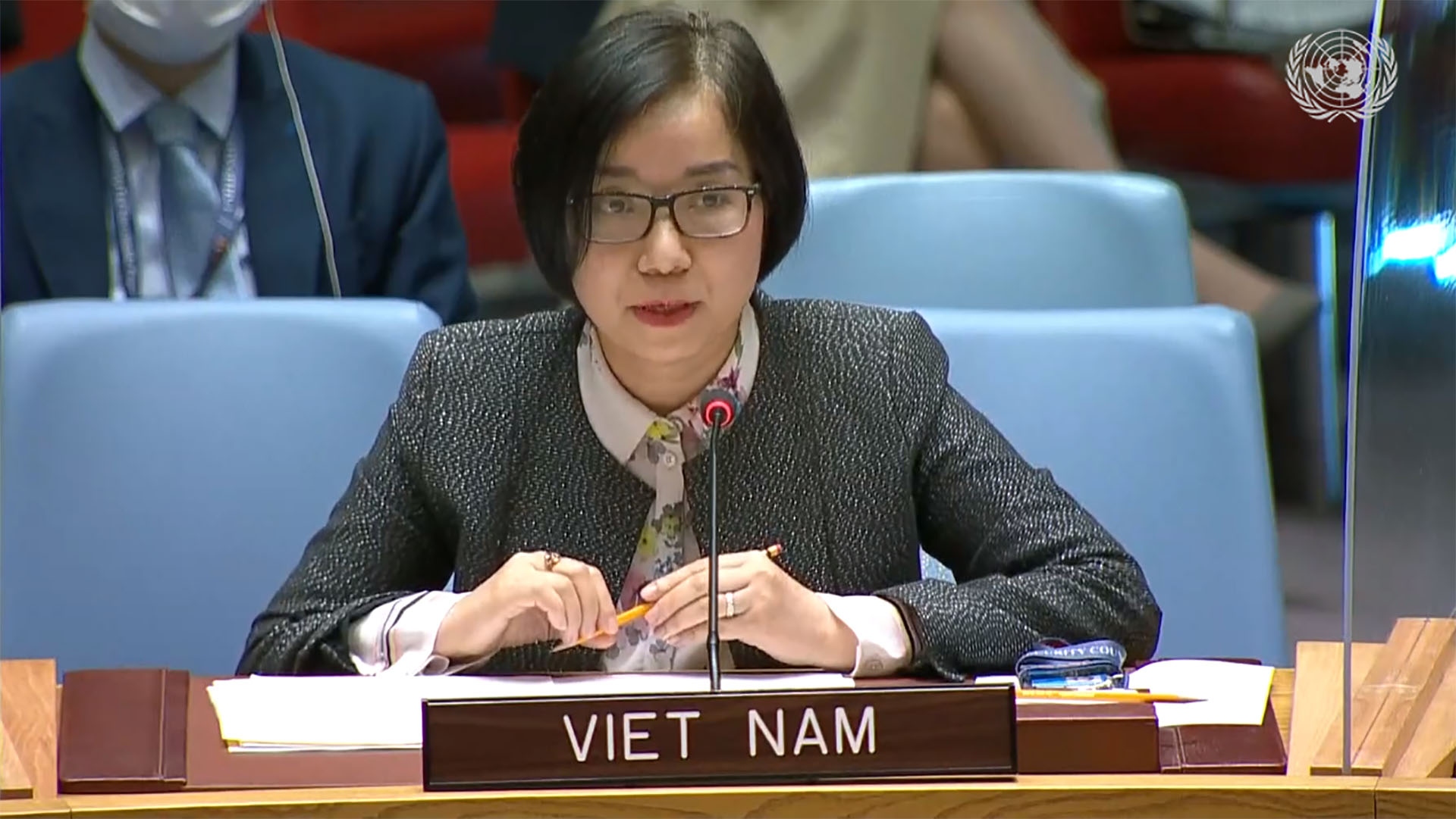 Phó Trưởng Phái đoàn thường trực Việt Nam tại LHQ Nguyễn Phương Trà phát biểu tại cuộc họp.