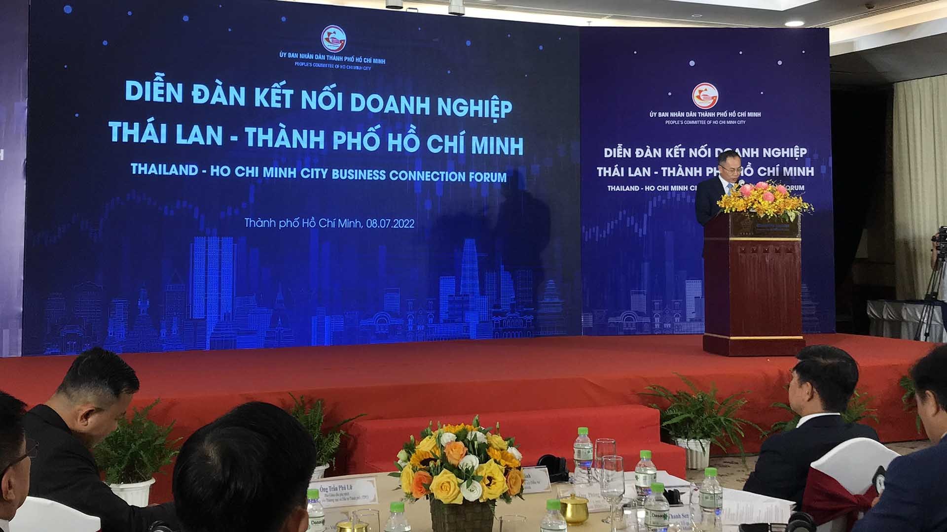 Đại sứ Phan Chí Thành phát biểu tại Phiên khai mạc Diễn đàn Kết nối doanh nghiệp Thái Lan-TP. Hồ Chí Minh.