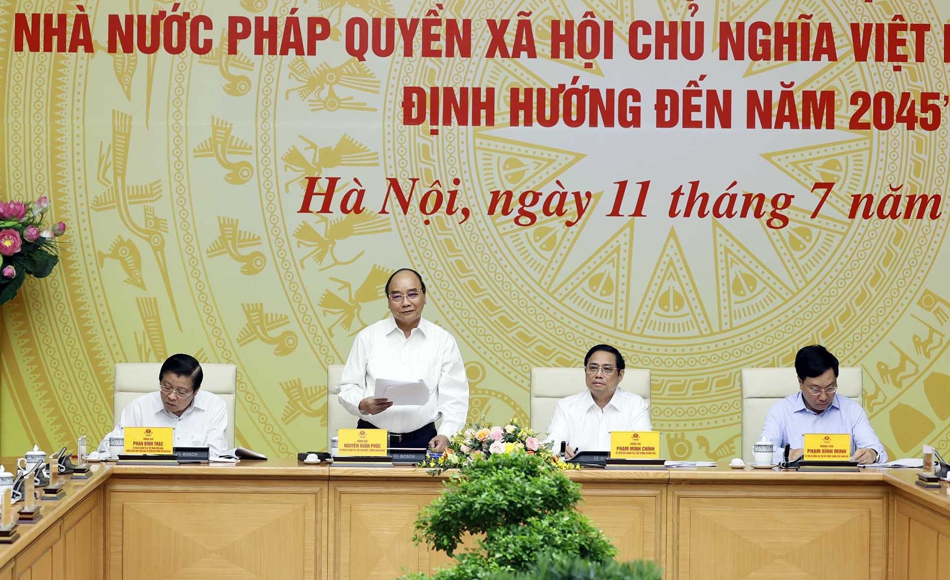 Chủ tịch nước Nguyễn Xuân Phúc phát biểu. (Nguồn: TTXVN)