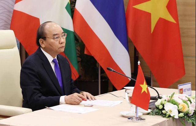 Thủ tướng dự Hội nghị Cấp Cao Mekong-Lan Thương lần thứ ba theo hình thức trực tuyến
