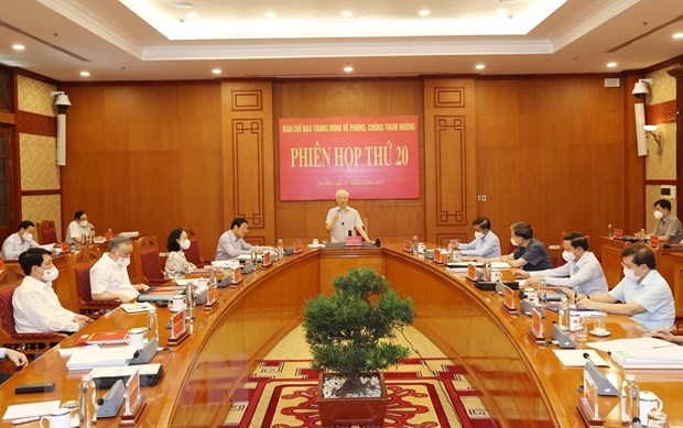 Ngày 5/8, tại Hà Nội, Ban Chỉ đạo Trung ương về phòng, chống tham nhũng đã họp Phiên thứ 20. (Nguồn: TTXVN)