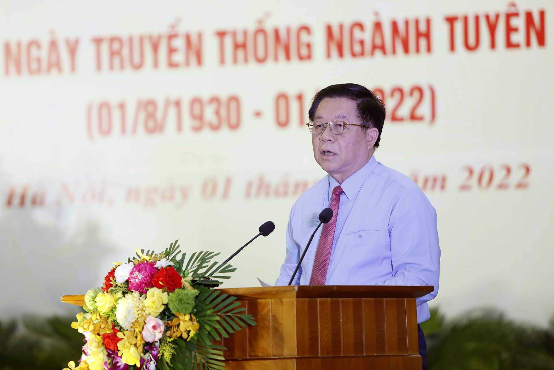 Đồng chí Nguyễn Trọng Nghĩa, Bí thư Trung ương Đảng, Trưởng Ban Tuyên giáo Trung ương phát biểu. (Nguồn:  TTXVN)