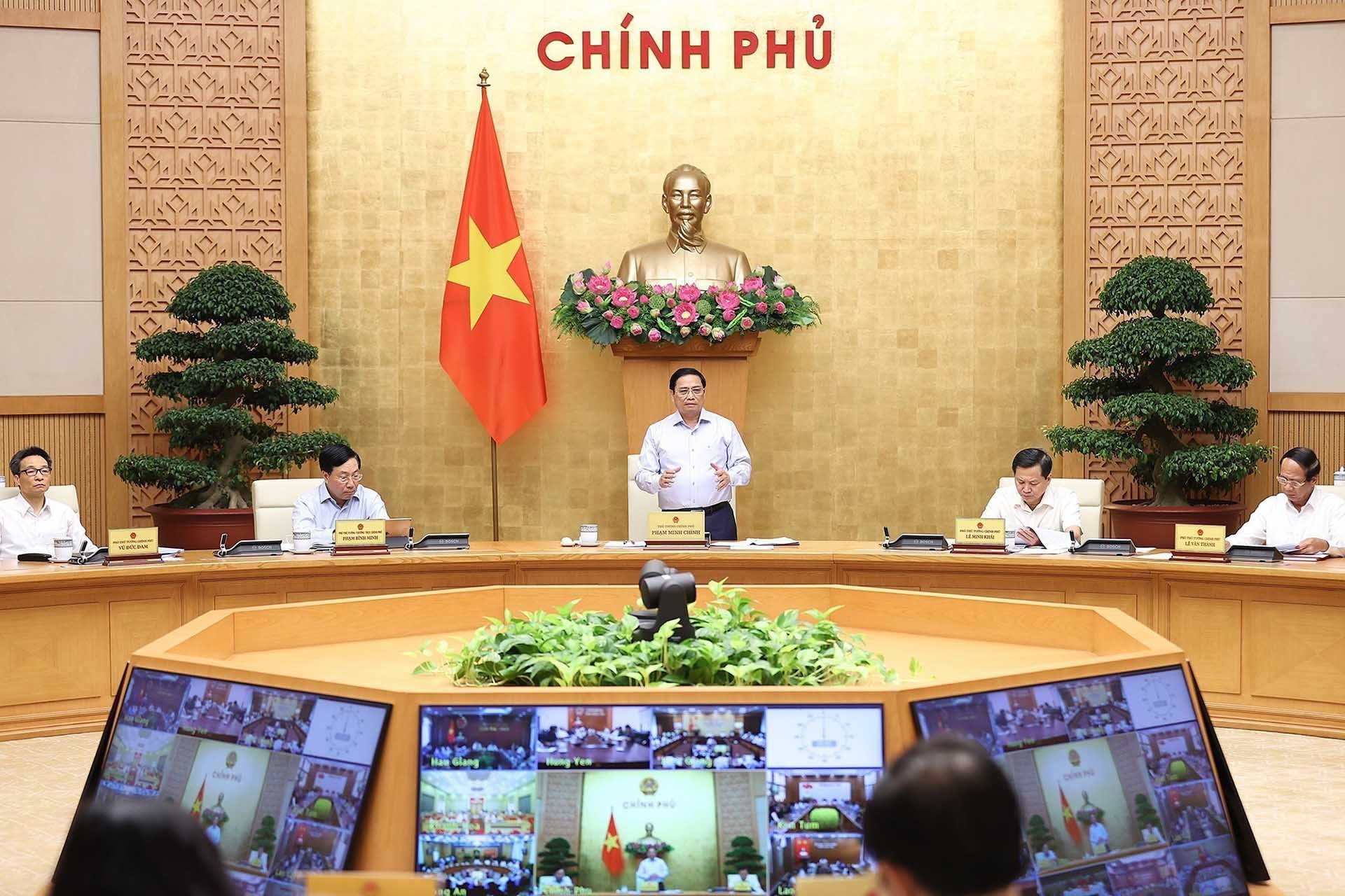 Thủ tướng Phạm Minh Chính chủ trì phiên họp. Nguồn: TTXVN)