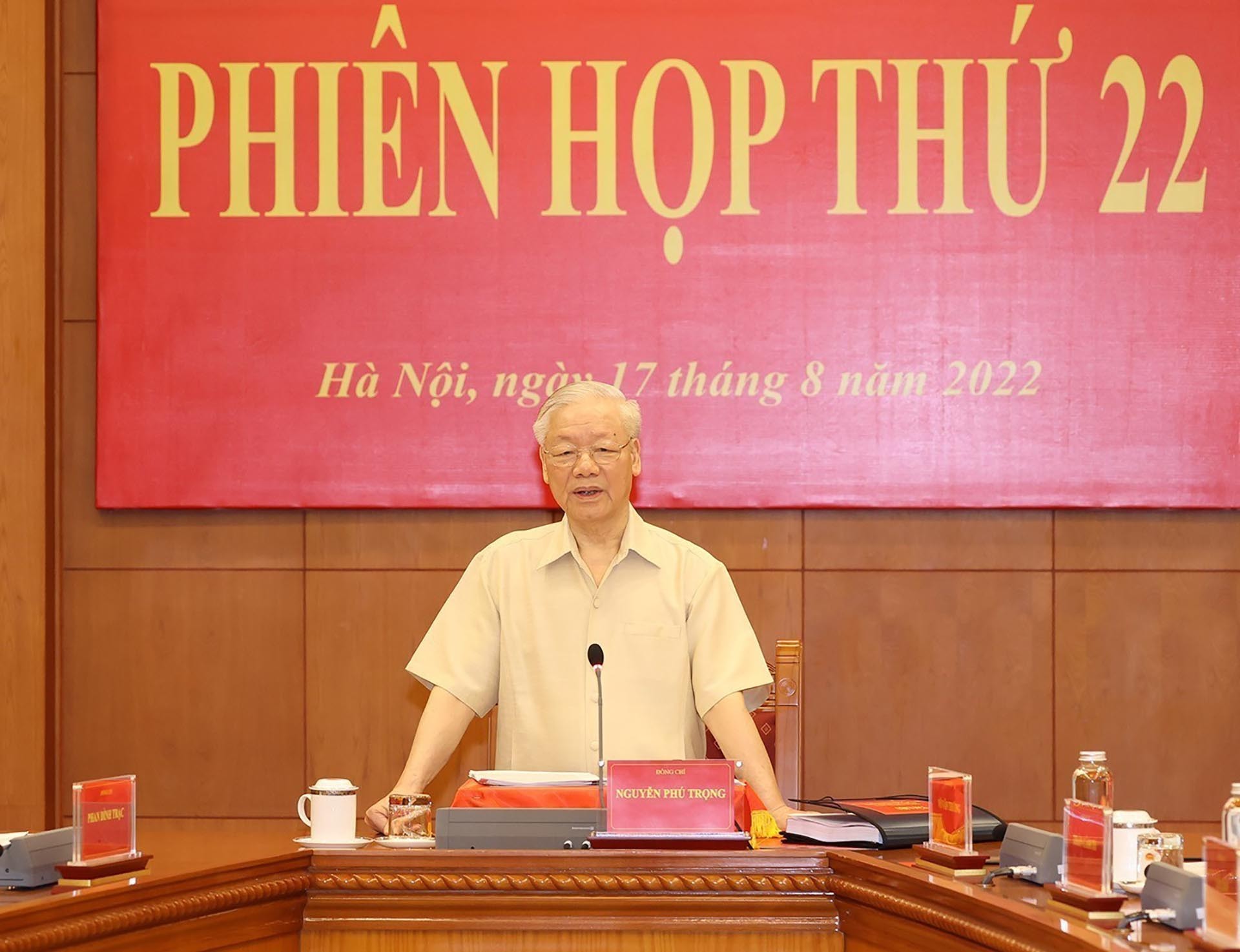 Tổng Bí thư Nguyễn Phú Trọng phát biểu kết luận Phiên họp. (Nguồn: TTXVN)