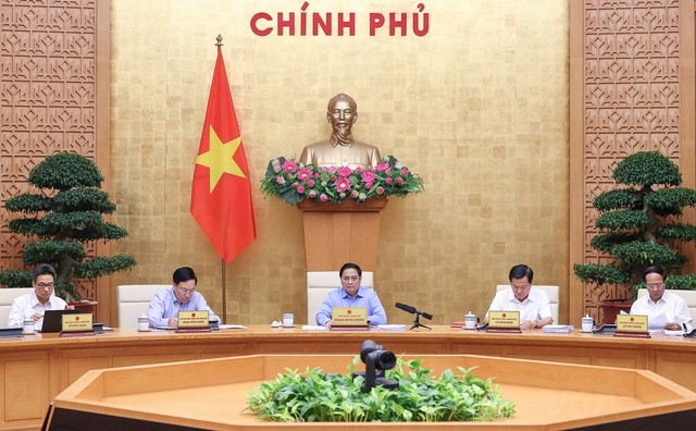Thủ tướng Phạm Minh Chính chủ trì phiên họp Chính phủ chuyên đề về xây dựng pháp luật tháng 8/2022. 