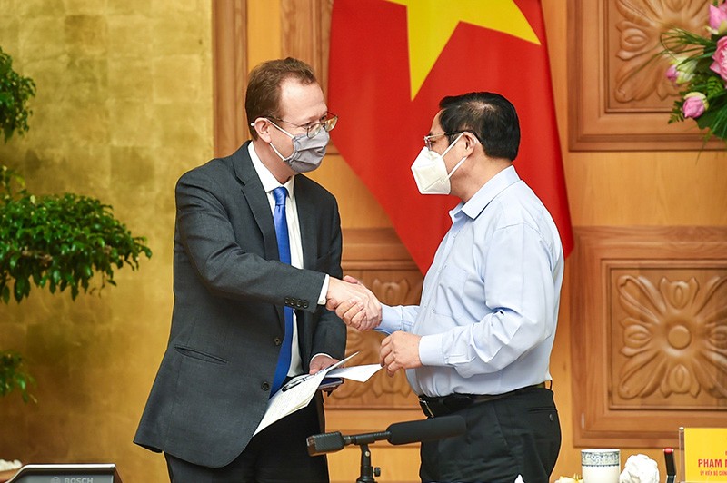 Thủ tướng Phạm Minh Chính tiếp Đại biện Đại sứ quán Hoa Kỳ Christopher Klein và một số doanh nghiệp, nhà đầu tư lớn có chuỗi cung ứng toàn cầu tại Việt Nam.