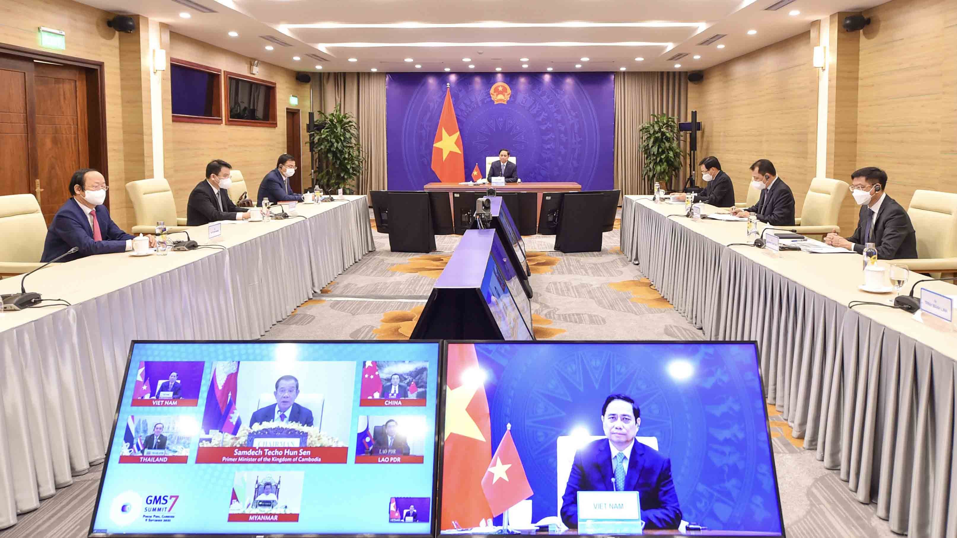 Thủ tướng Phạm Minh Chính tại Hội nghị Thượng đỉnh hợp tác Tiểu vùng Mekong mở rộng (GMS) lần thứ 7.