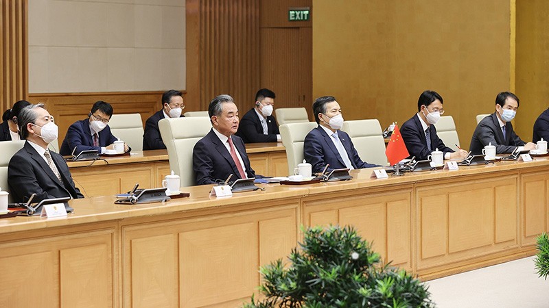 Bộ trưởng Ngoại giao Trung Quốc Vương Nghị phát biểu. (Nguồn: TTXVN)