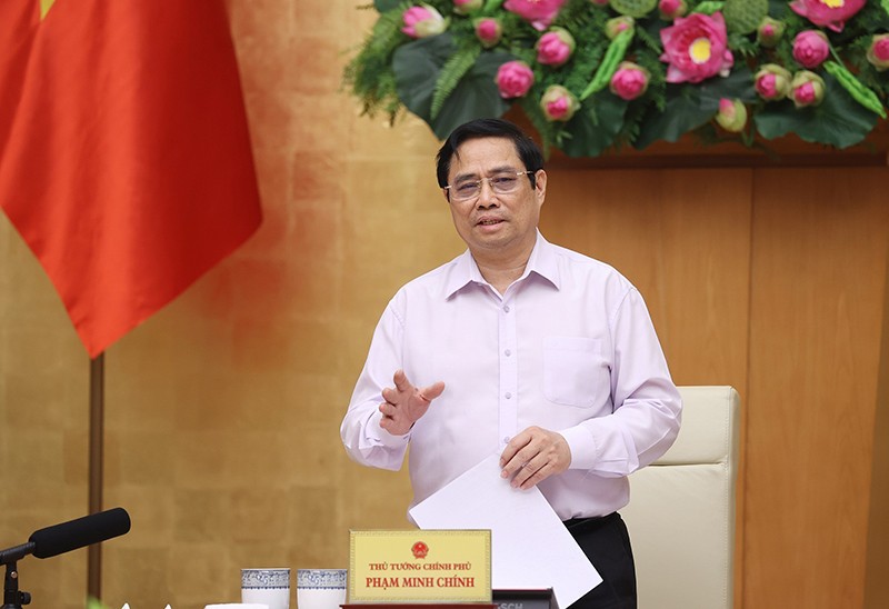 Thủ tướng Phạm Minh Chính phát biểu tại cuộc họp. (Nguồn)