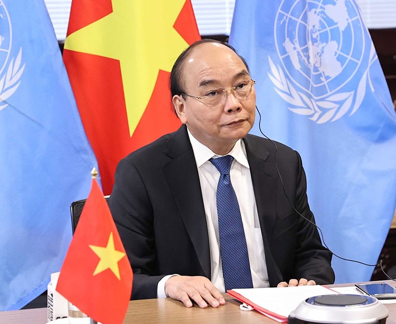Chủ tịch nước Nguyễn Xuân Phúc dự Hội nghị Thượng đỉnh toàn cầu về Covid-19. (Nguồn: TTXVN)