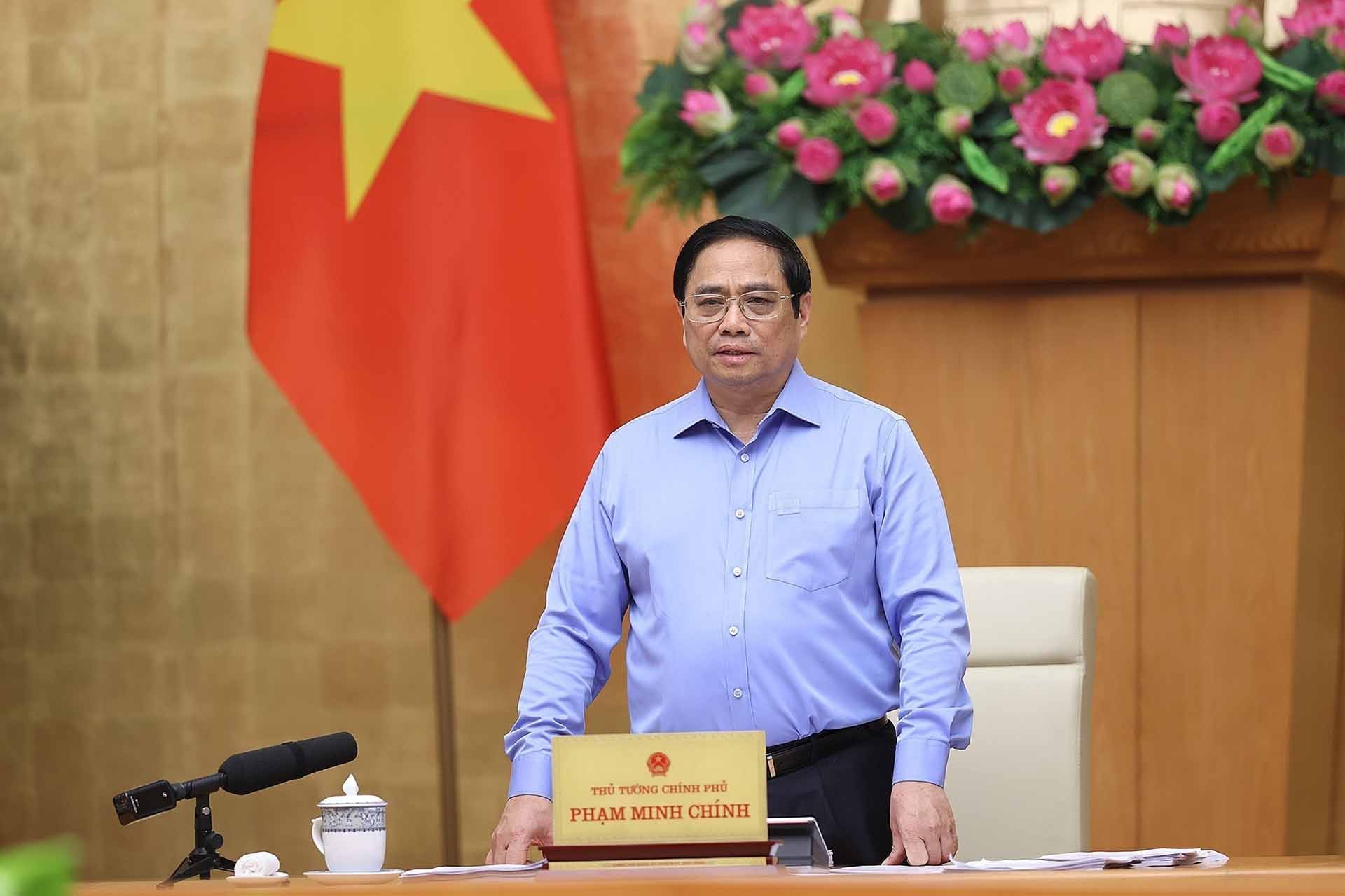 Thủ tướng Phạm Minh Chính phát biểu. (Nguồn: TTXVN) 