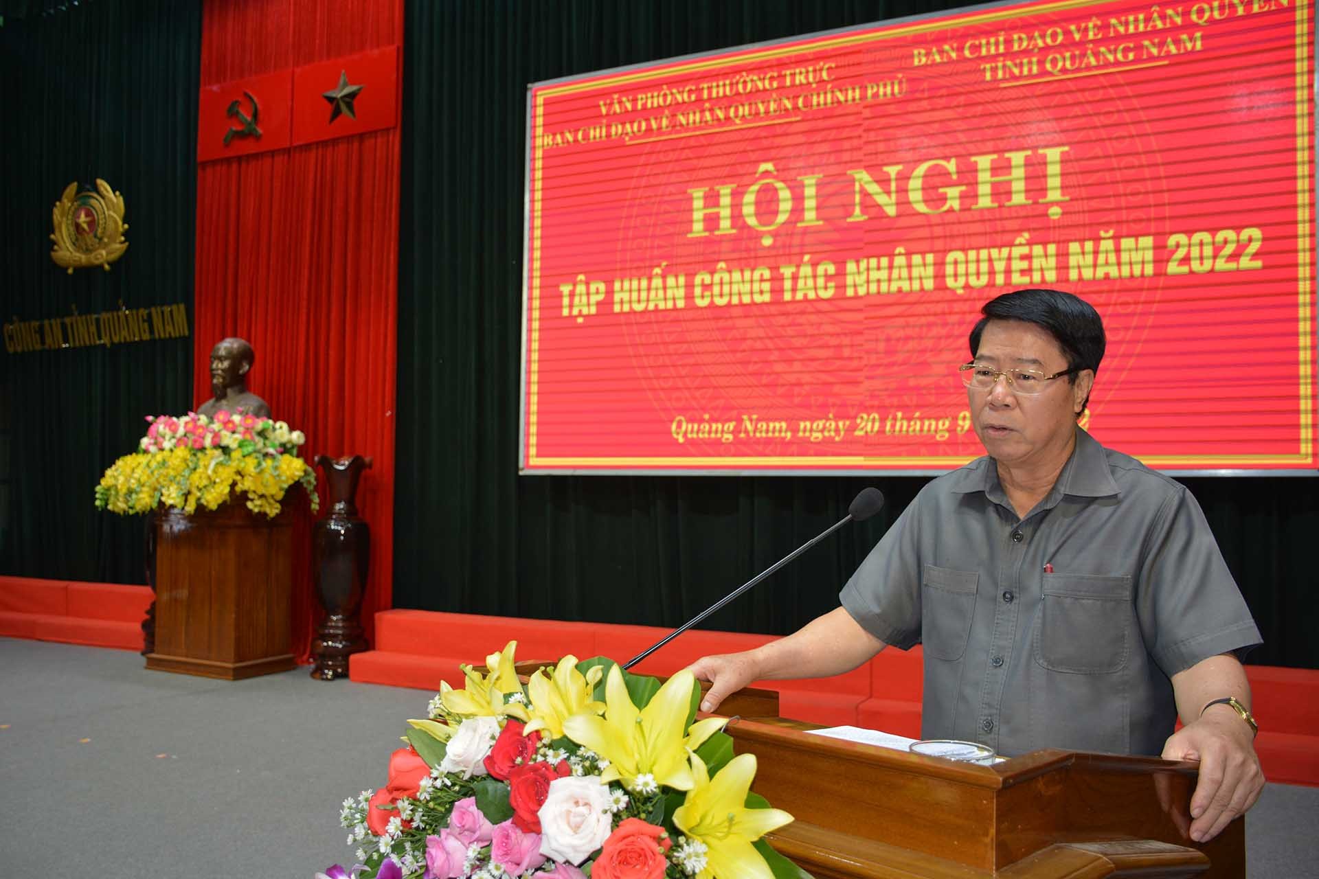 Thượng tướng Bùi Văn Nam, nguyên Ủy viên Trung ương Đảng, nguyên Thứ trưởng Bộ Công an phát biểu.