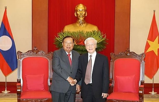 Tổng Bí thư, Chủ tịch nước Nguyễn Phú Trọng tiếp Tổng Bí thư, Chủ tịch nước Lào