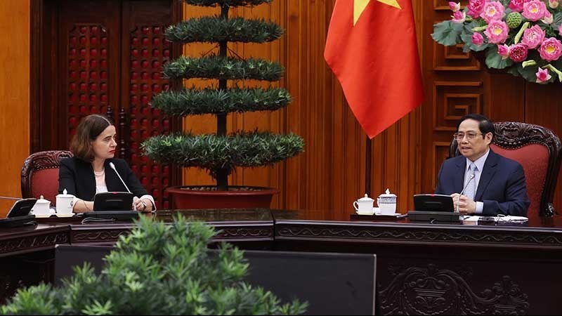 Thủ tướng Phạm Minh Chính tiếp Đại sứ Australia tại Việt Nam Robyn Mudie