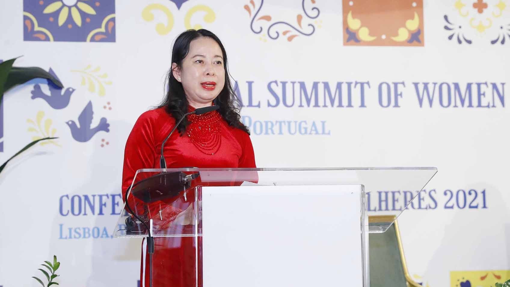 Phó Chủ tịch nước Võ Thị Ánh Xuân dự và phát biểu tại lễ khai mạc Hội nghị thượng đỉnh phụ nữ toàn cầu 2021