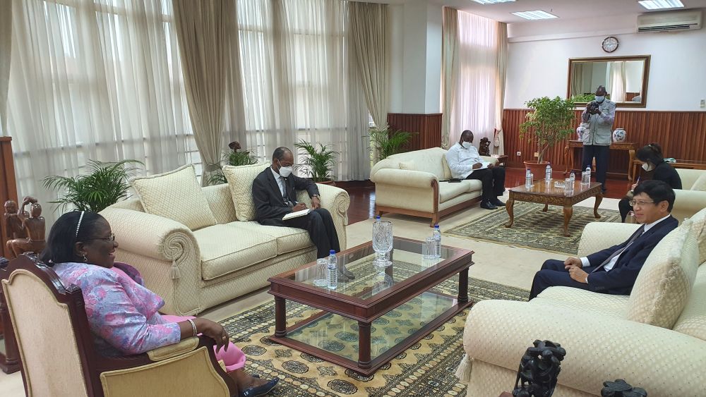 Đại sứ Lê Huy Hoàng trao đổi với Ngoại trưởng Mozambique về quan hệ hai nước