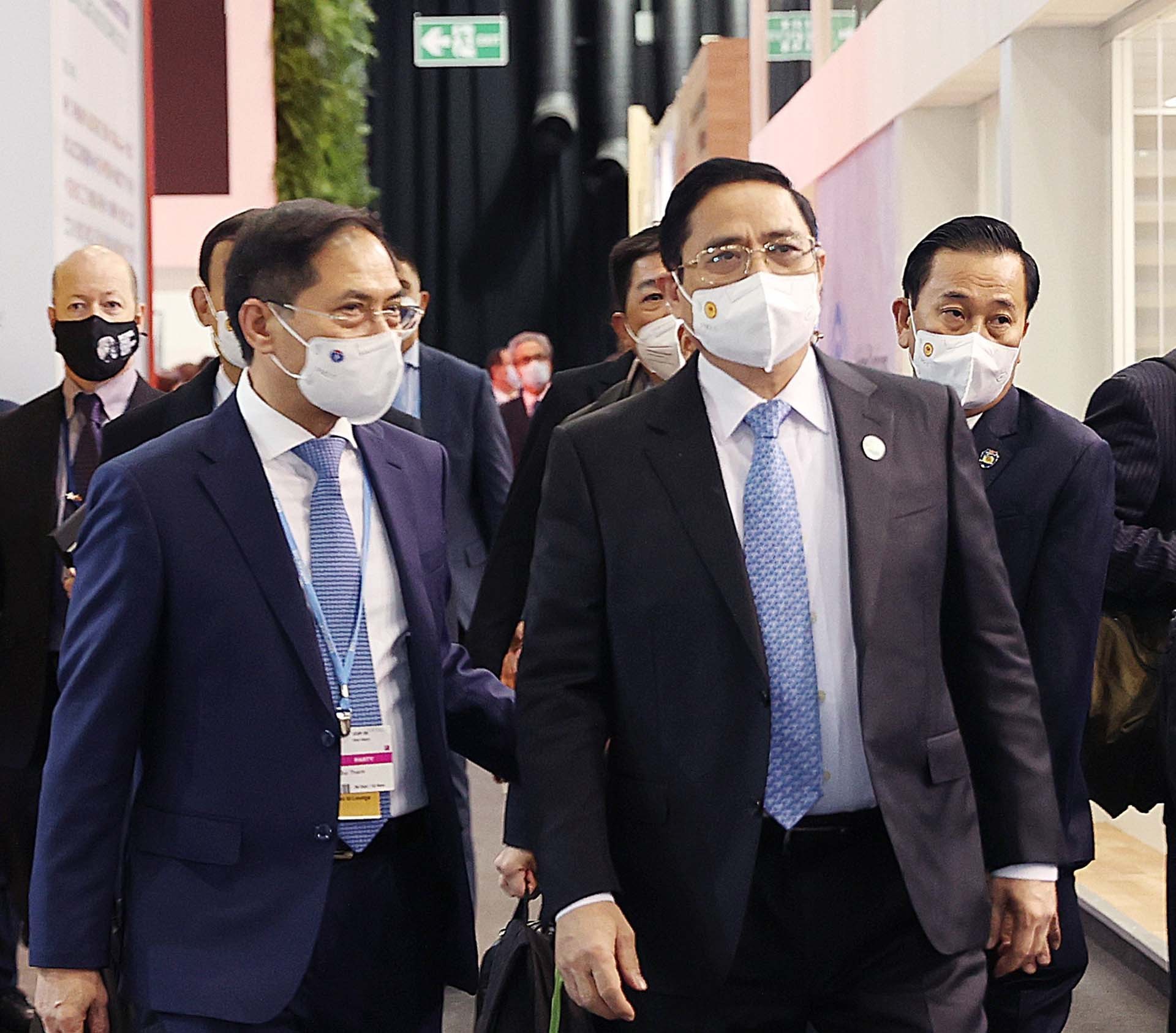 Thủ tướng Phạm Minh Chính đến dự sự kiện công bố Cam kết giảm phát thải Methan toàn cầu. (Nguồn: TTXVN)