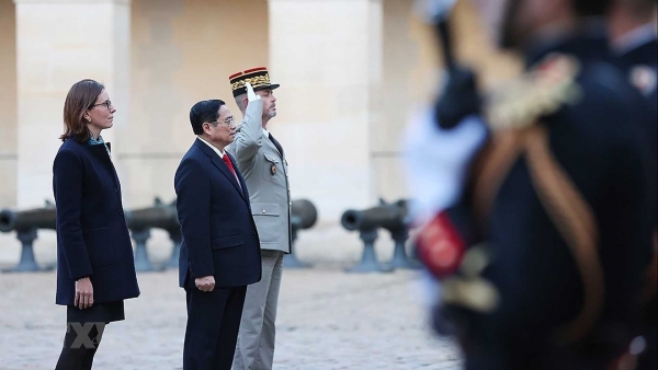 Welcome ceremony for Prime Minister Pham Minh Chinh in Paris