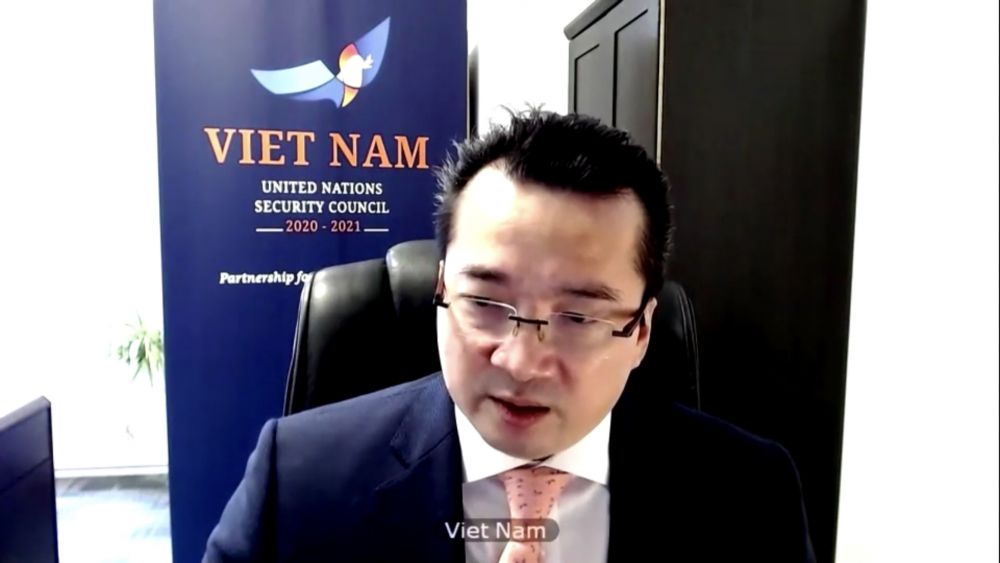 Phát biểu tại cuộc họp, Đại sứ Phạm Hải Anh, Đại biện lâm thời của Việt Nam tại LHQ