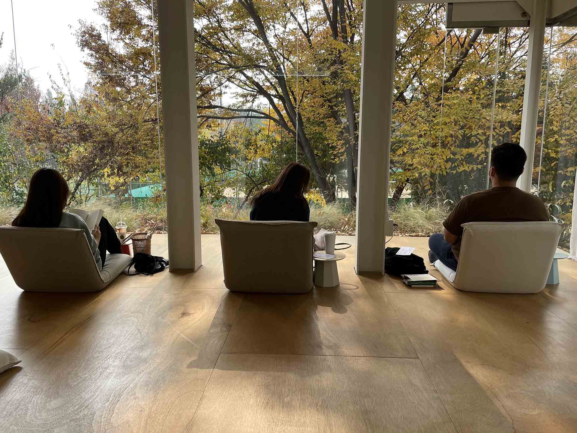 Tại quán cà phê Green Lab ở Seoul, khách hàng có thể tìm thấy những khoảng không gian tĩnh lặng để thư giãn sau những căng thẳng của cuộc sống hàng ngày. (Nguồn: The Washington Post)