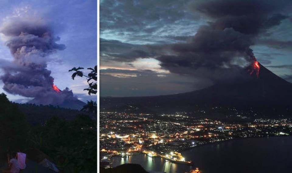 philippines hang chuc nghin nguoi phai so tan vi nui lua mayon phun trao