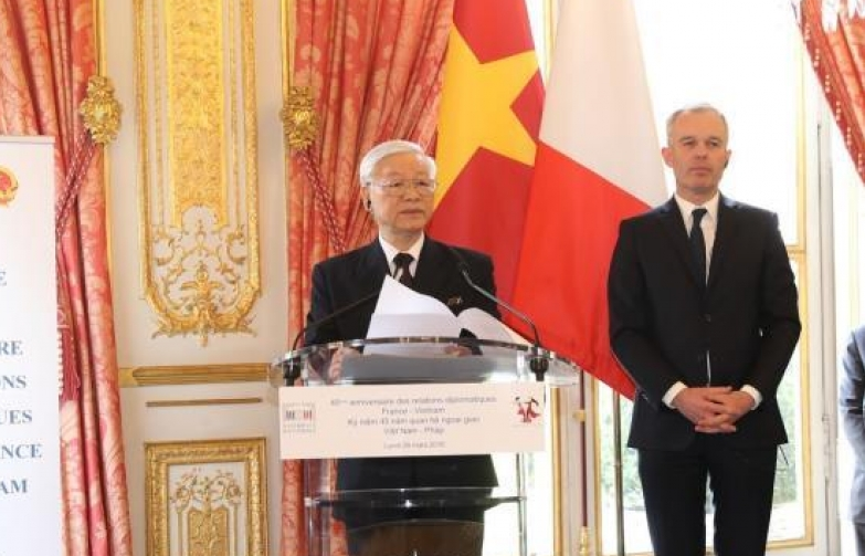 Tổng Bí thư dự Lễ kỷ niệm 45 năm quan hệ ngoại giao Việt Nam - Pháp