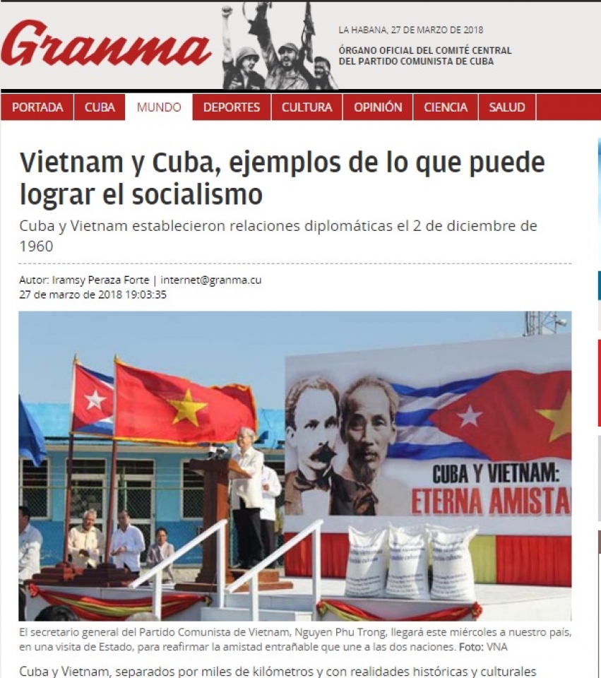 truyen thong cuba dua tin dam net ve chuyen tham cua tong bi thu nguyen phu trong