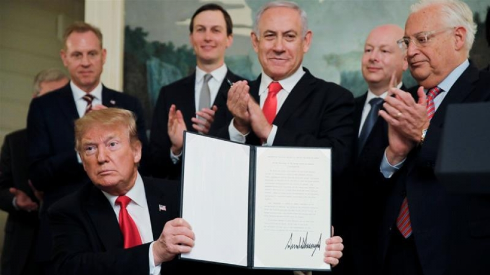 Israel chính thức nhận "món quà" Cao nguyên Golan tại Nhà Trắng