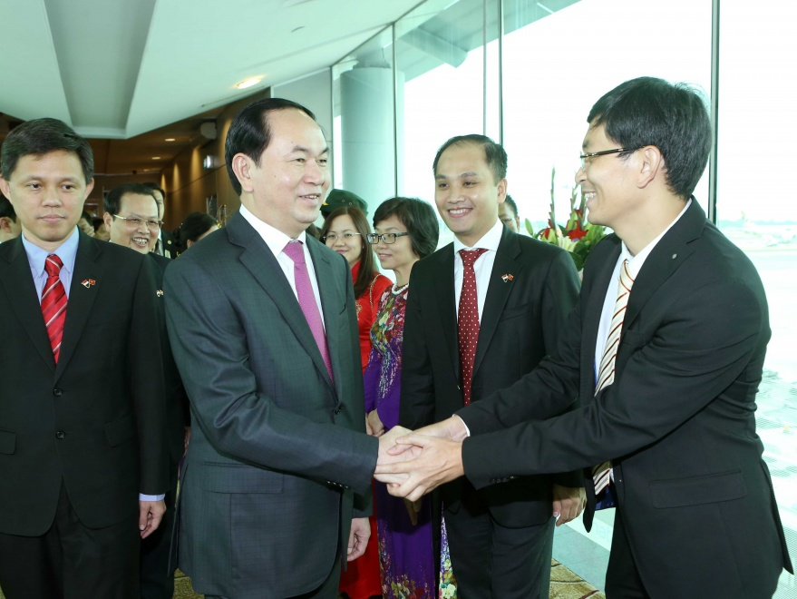 Chủ tịch nước Trần Đại Quang bắt đầu chuyến thăm cấp Nhà nước Singapore