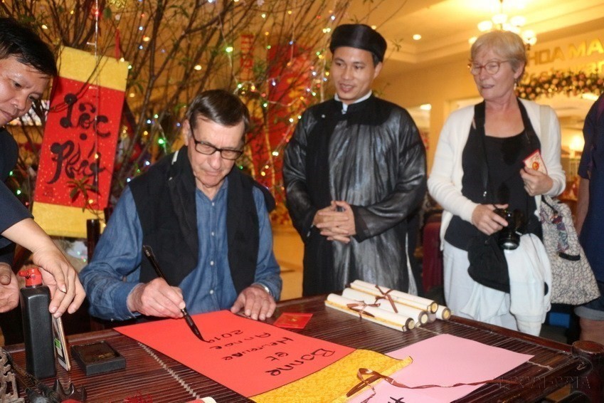Vietnamese traditional calligraphy during Tet