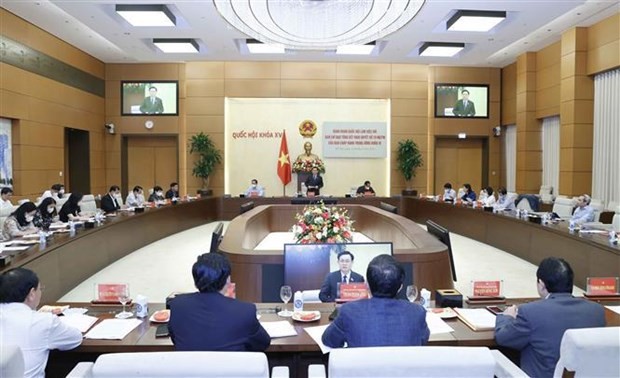 National Assembly Chairman Vuong Dinh Hue speaks at the event. (Photo: VNA)