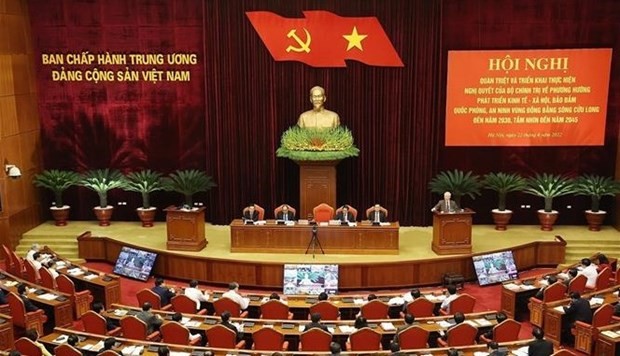 The Politburo's conference on April 22. (Photo: VNA)