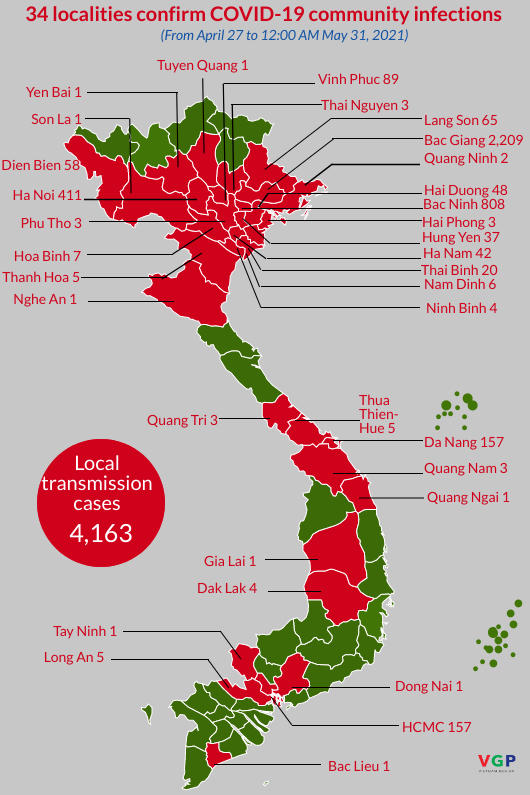 Fourth wave of COVID-19 resurgence spreads to 34 localities