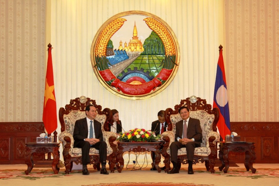 Chủ tịch nước hội kiến Thủ tướng và Chủ tịch Quốc hội Lào