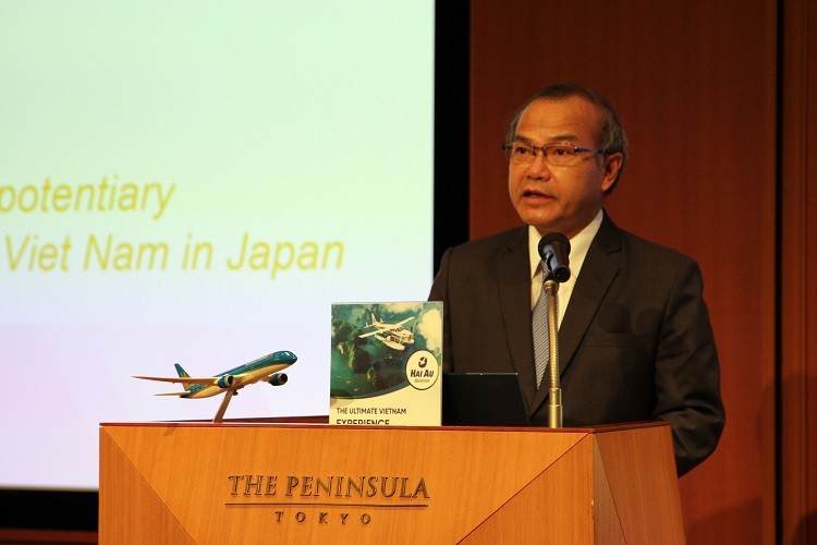 Đại sứ Việt Nam tại Nhật Bản Vũ Hồng Nam tham dự và phát biểu tại sự kiện. (Nguồn: VNA)
