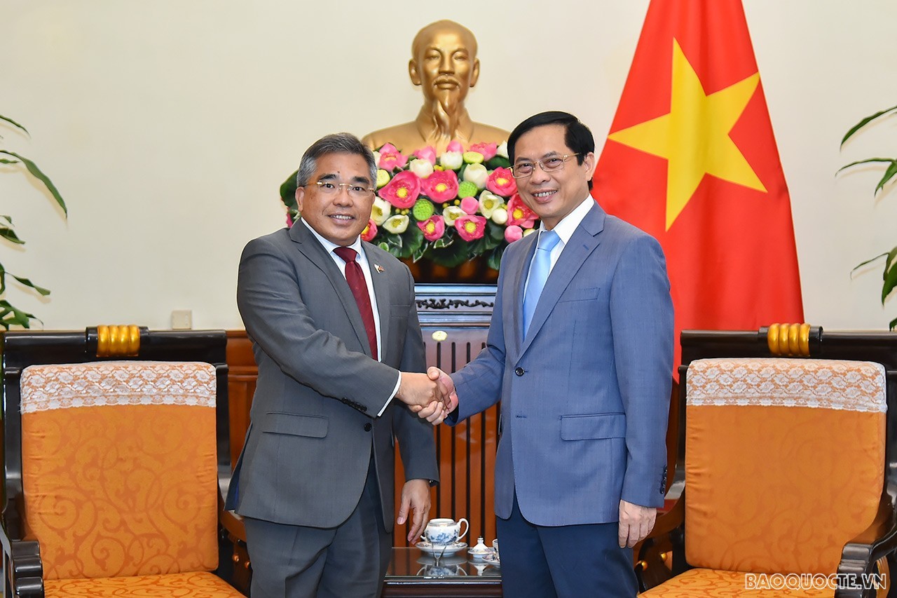 Foreign Minister Bui Thanh Son receives Philippine Ambassador to Vietnam on May 9, 2022.