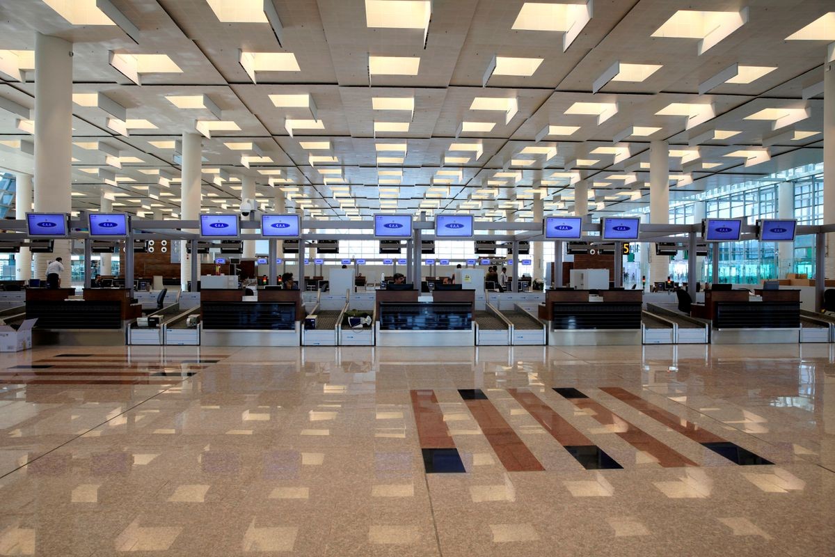 Một khu vực làm thủ tục bay mới được xây dựng tại Sân bay Quốc tế Islamabad, Pakistan, trước khi mở cửa chính thức đi vào hoạt động ngày 18/4. (Nguồn: Reuters)