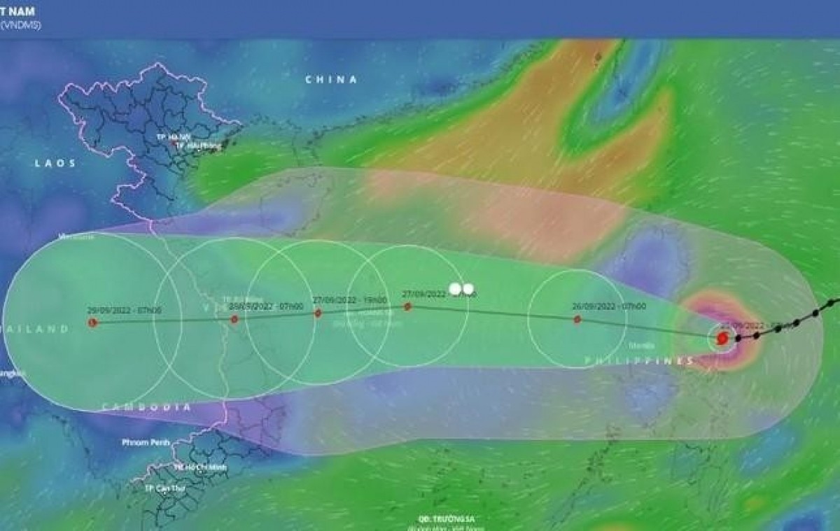 Super typhoon Noru is forecast to strike central Vietnam at midnight on September 27. (Photo: VOV)