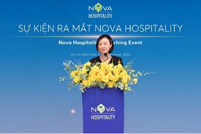 Bà Lê Thị Việt Thu – Tổng Giám đốc Nova Hospitality phát biểu tại sự kiện. (Ảnh: NovaGroup)