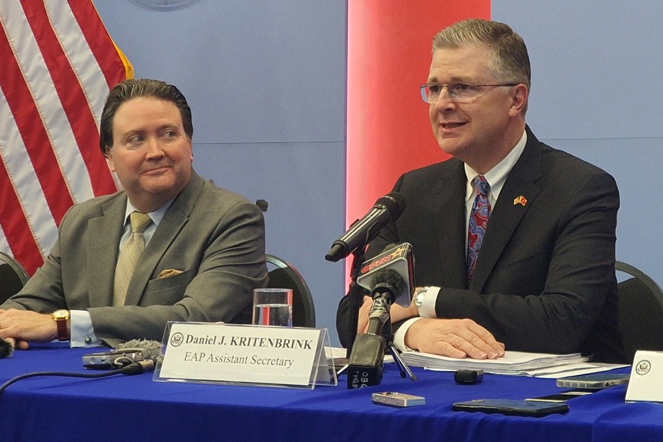 Visiting Assistant Secretary of State for East Asian and Pacific Affairs Daniel Kritenbrink congratulated Vietnam on its election to the United Nations Human Rights Council (UNHRC). (Photo: Zing news)