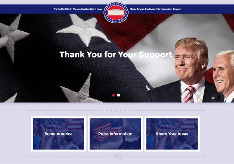 Đội ngũ chuyển giao quyền lực của ông Trump công bố trang web và tài khoản mạng xã hội mới